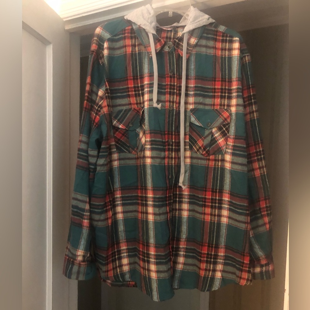 Plaid Button-Up Shirt/Shacket